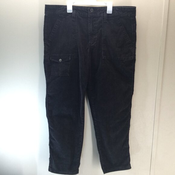 Time & Tru Corduroy Pants Sz 16 Womens Black Tapered Style 162711AA - Picture 2 of 10